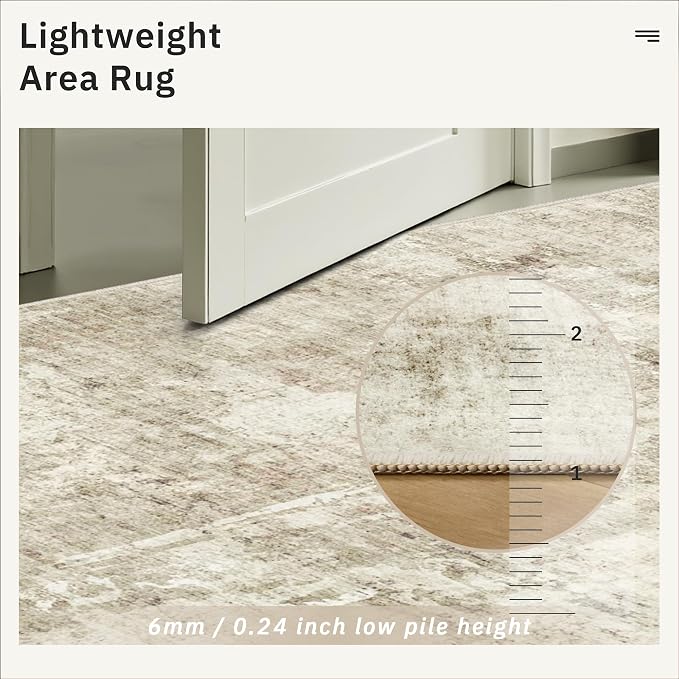 2x3 Washable Rugs for Kitchen, Powder Room Small Area Rug Non-Slip Vintage Low - Image 7