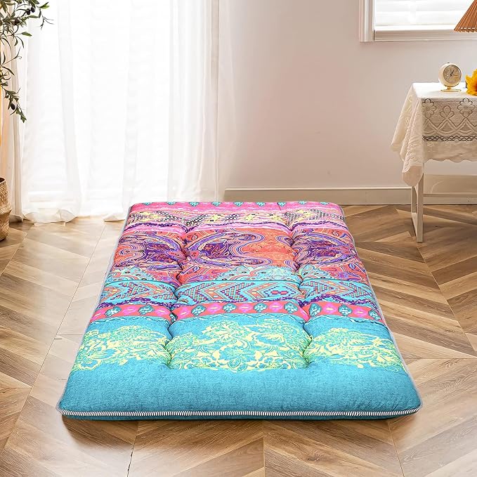 MAXYOYO Bohemian Floor Bed, Japanese Futon Mattress, Narrow Twin Single Bed by MAXYOYO