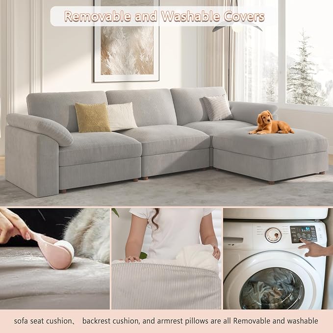 EASE MOOSE Oversized Sectional Modular Sofa, L Shape Sectional Couch - Image 7