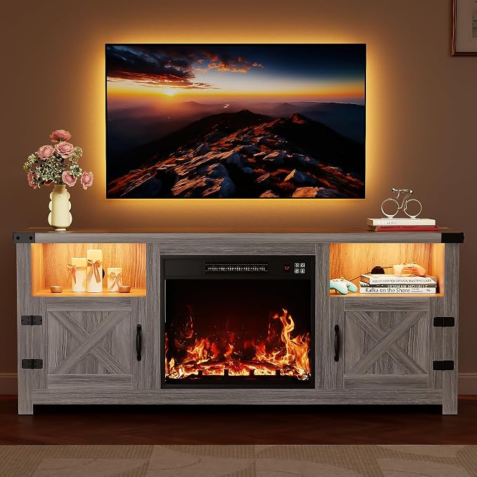 YESHOMY LED Fireplace TV Stand - Image 10