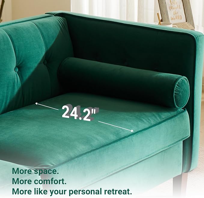 Dreamsir 78'' W Velvet Sofa, Mid-Century Love Seats Sofa Furniture - Image 8