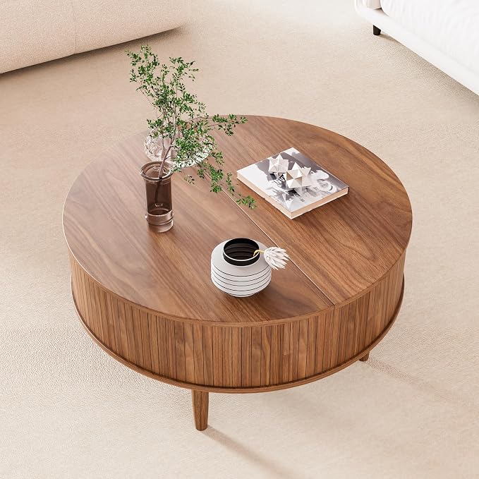 Round Fluted Lift Top Coffee Table - Image 5