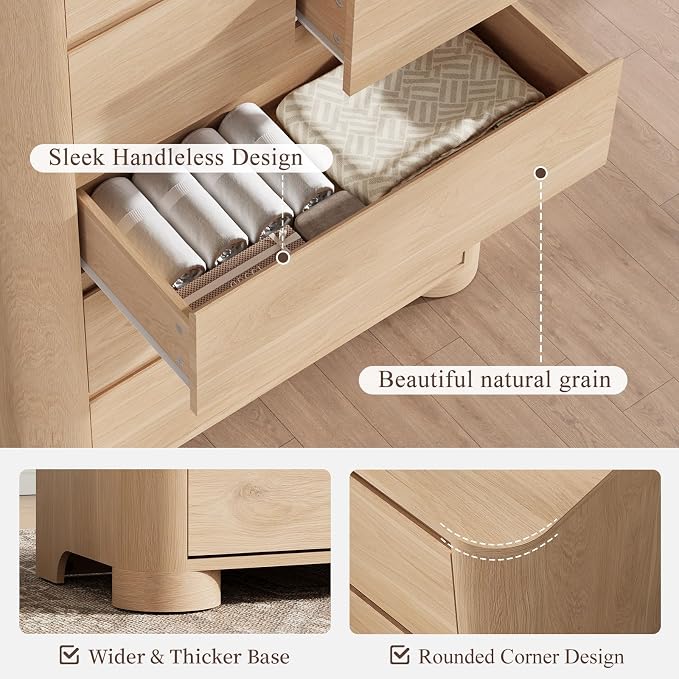 YANSNWO Modern Minimalist Dresser and Nightstand Sets 3 Piece Bedroom Set - Image 5