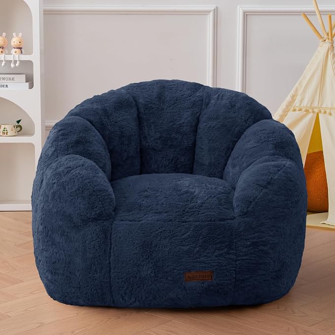 MAXYOYO Kids Bean Bag Chair, Floral Shaped Bean Bag Sofa, Plush Faux Fur by MAXYOYO