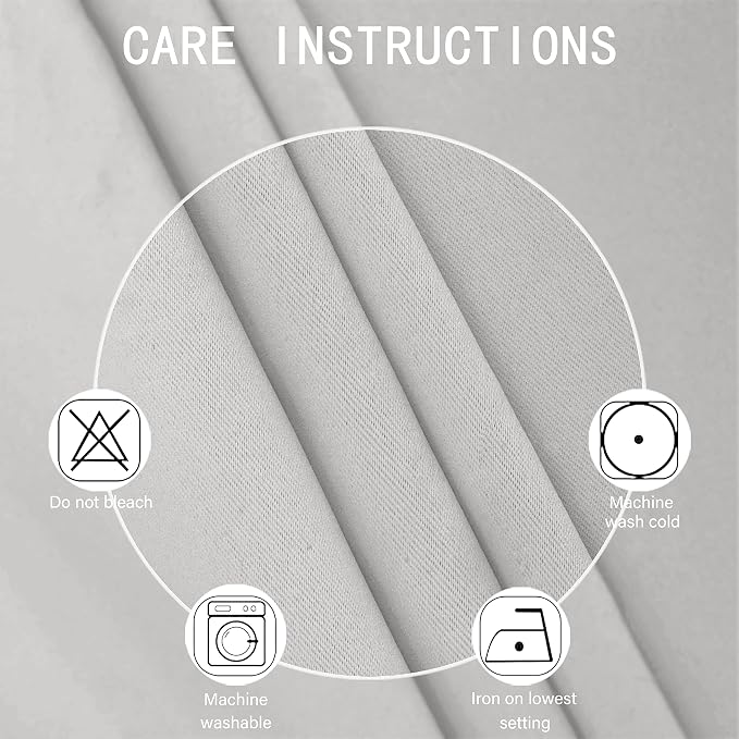LEMOMO Blackout Curtains 52 x 84 inch/Light Grey Curtains Set of 2 - Image 4