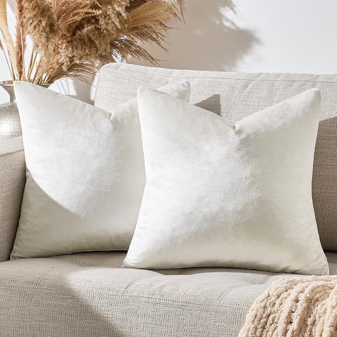 GIGIZAZA Beige Pillow Covers 22x22: Pack of 2 Throw Pillows Soft Solid Covers - Image 7