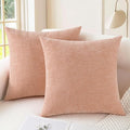 CaliTime Throw Pillow Covers Decorative 16 X 16 Inches Pack of 2 Cozy Chenille by CaliTime