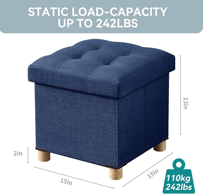BRIAN & DANY Ottoman with Storage, Small Storage Ottoman - Image 2