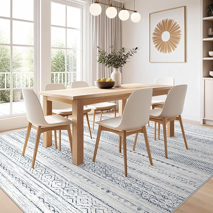 Nakagishi 5x7 Area Rugs Living Room: Washable Boho Large Neutral Soft Farmhouse - Image 2