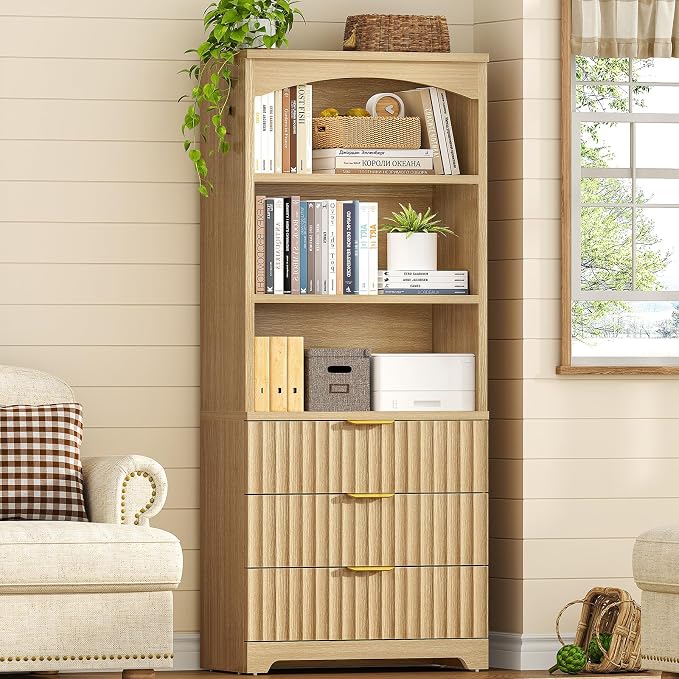 TEENFON 63.3" Tall Bookshelf, Bookshelves and Bookcases - Image 4