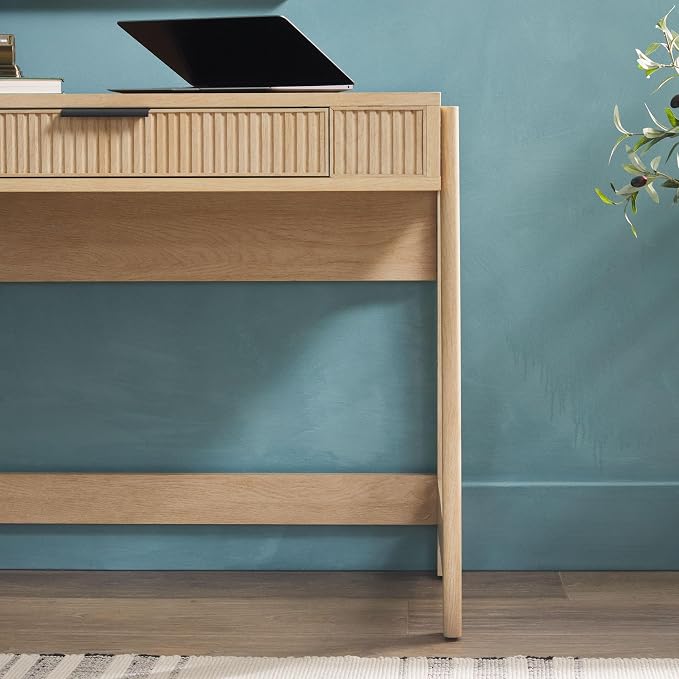 Walker Edison Transitional Style Furniture, Reeded Detail, Lift-Top Desk - Image 8