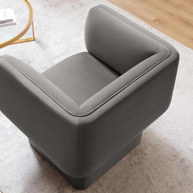 Modway Tate Performance Velvet Accent Chair in Storm Gray - Image 5