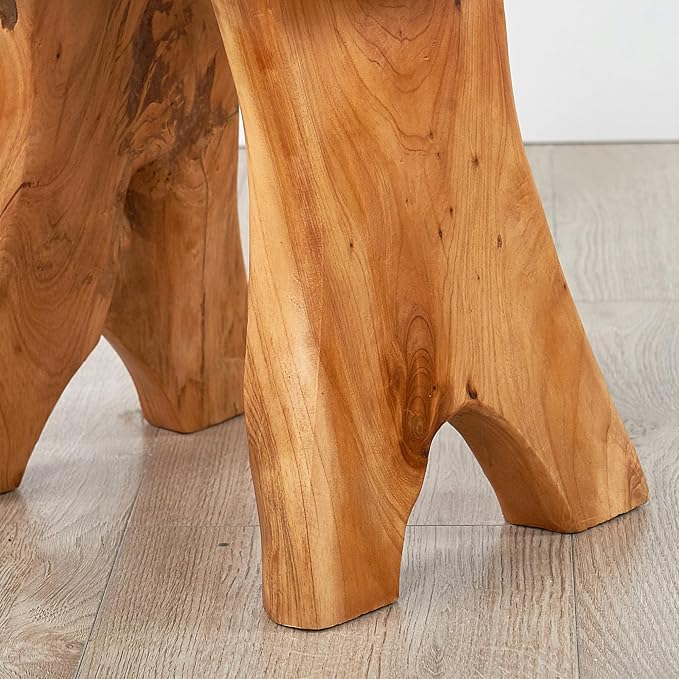 Greenage Cedar Roots Wooden Stool Naturally Shape 10" x 13.5" x 12.2" H Wood - Image 5
