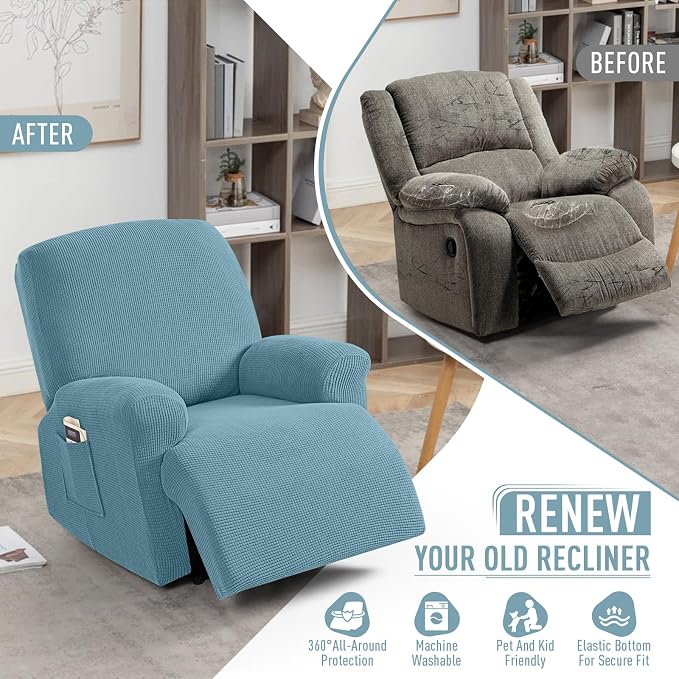 TAOCOCO Oversized Recliner Chair Covers, 1 Seater Streach Recliner Covers Soft - Image 5