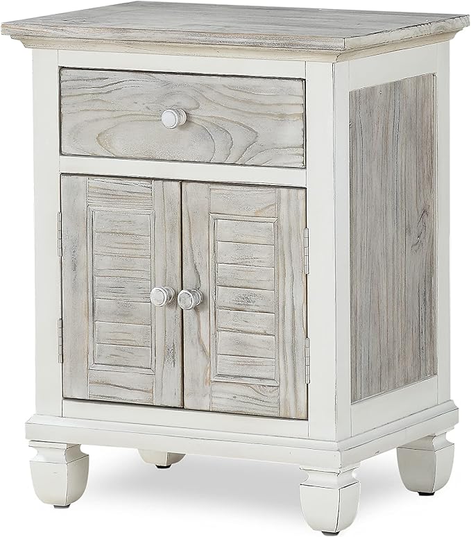 Sea Winds Trading Islamorada Nightstand 1 Drawer 2 Door Two-Tone Distressed by LineageCollections