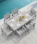 SERWALL Outdoor HDPE Dining Table Set, 7-Piece Outdoor Dining Table Sets by SERWALL