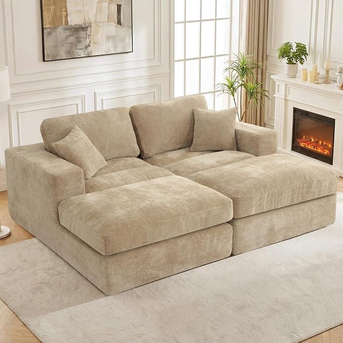 80.7" Oversized Double Chaise Lounge Chair Indoor, Cloud Boneless Sleeper Sofa - Image 9