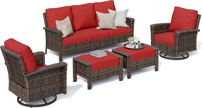 HERA'S HOUSE High Back Swivel Patio Furniture Set - Image 8
