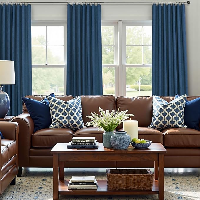 Navy Blue Small Blackout Curtains - Image 6