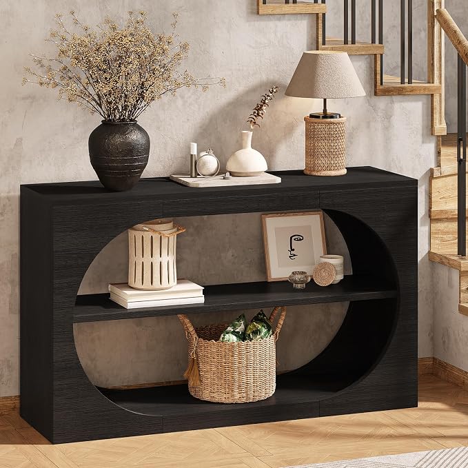55-Inch Entryway Table with Storage, 3-Tier Console Tables, Behind Couch Table - Image 7