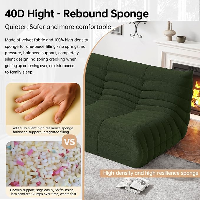 WHGBJA Bean Bag Chairs for Adults, Memory Foam Couch Loveseat Sofa Chair - Image 4