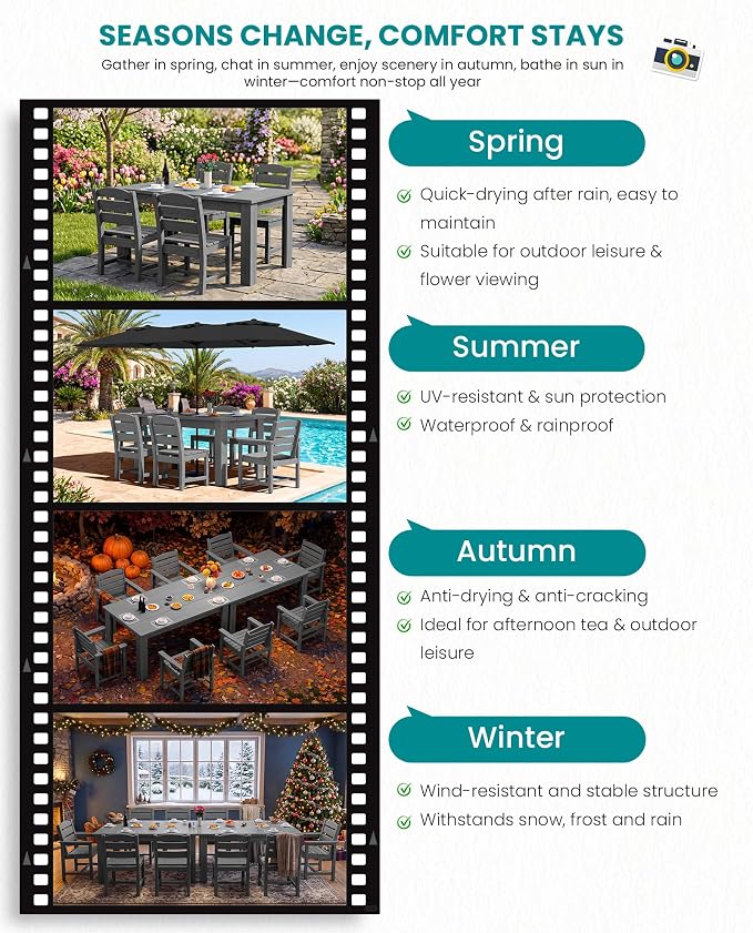 SERWALL HDPE Dining Set for 10 – 2 Tables, 8 Armless + 2 Armchairs. Includes 10 - Image 4
