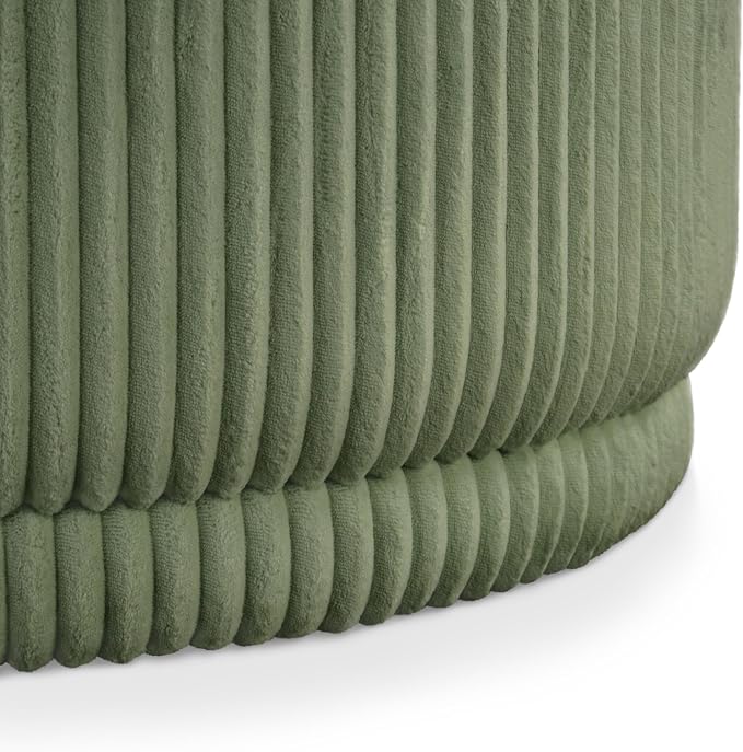 Furniture of America Lennox Modern Chenille 29-inch Round Storage Ottoman - Image 6