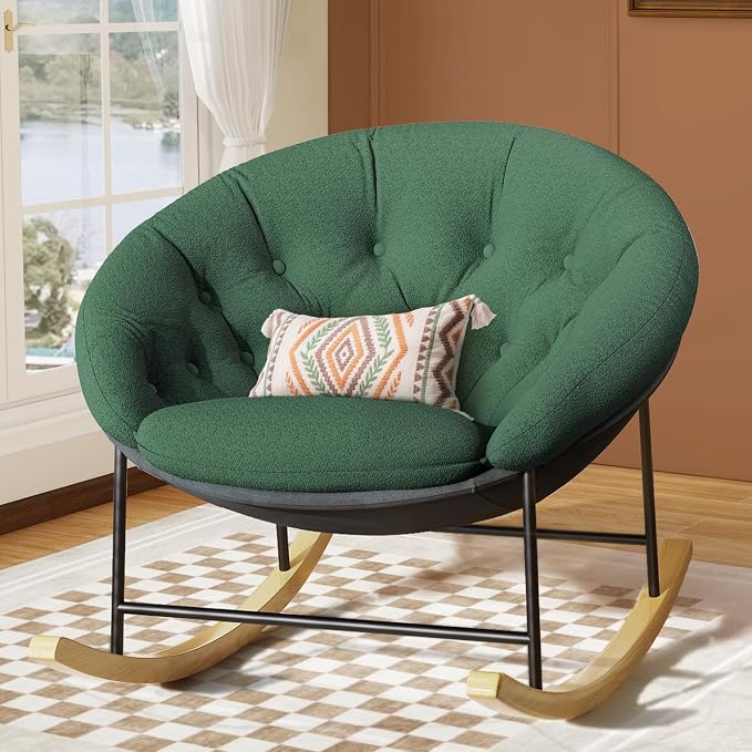 Kidirect Wide Rocking Chair Nursery, Comfy Saucer Nursery Rocking Chairs by Kidirect