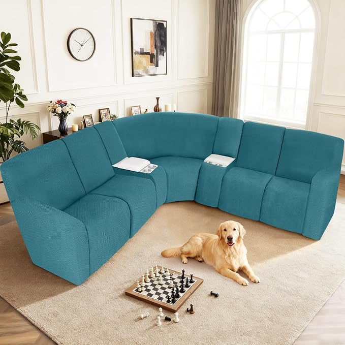 ALIECOM 100% Waterproof Recliner Sectional Couch Covers L Shape Stretch Corner - Image 2