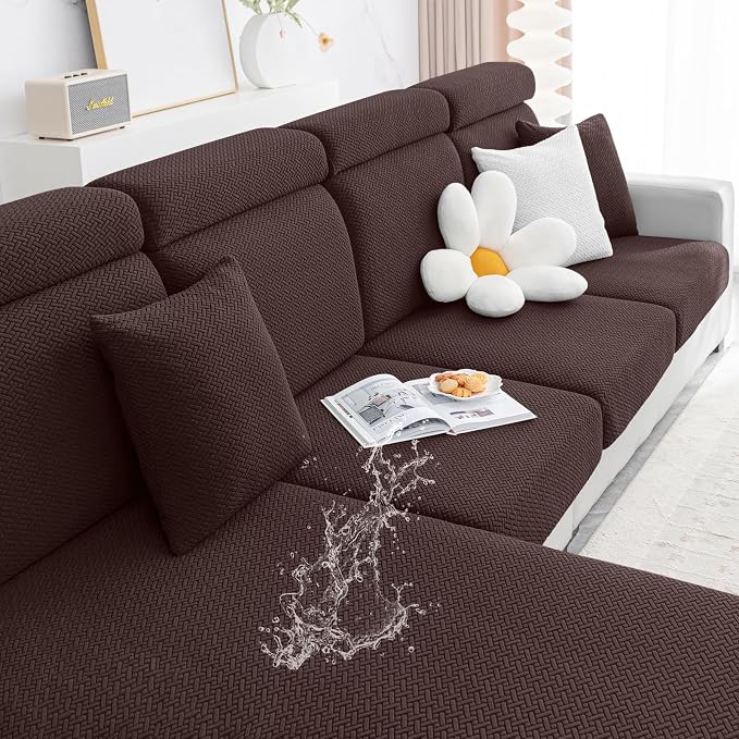 Smiry Waterproof Couch Cushion Covers, Stretch Jacquard Sectional Couch Covers by Smiry