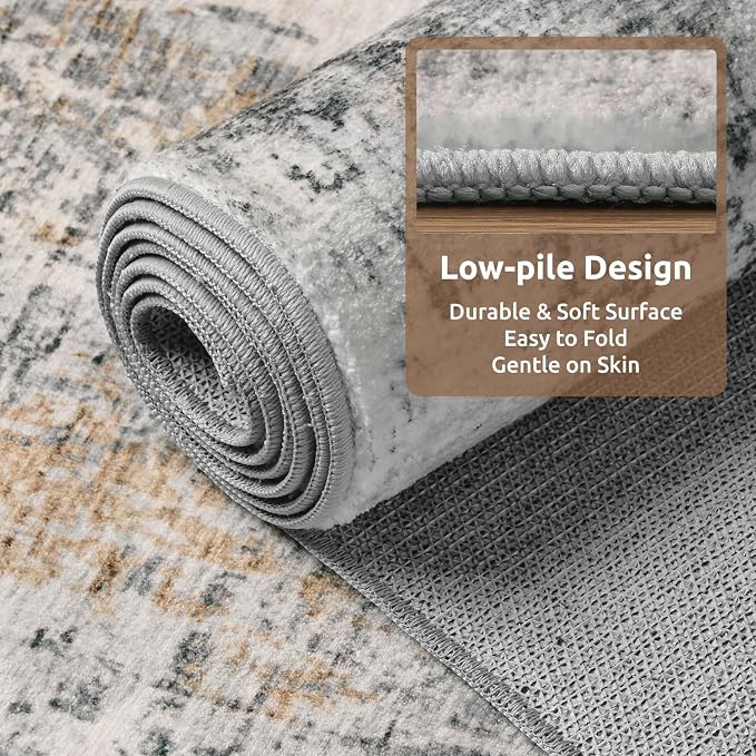 4 x 6 Area Rugs for Living Room, Machine Washable Non Slip Rug Ultra Soft Low - Image 4