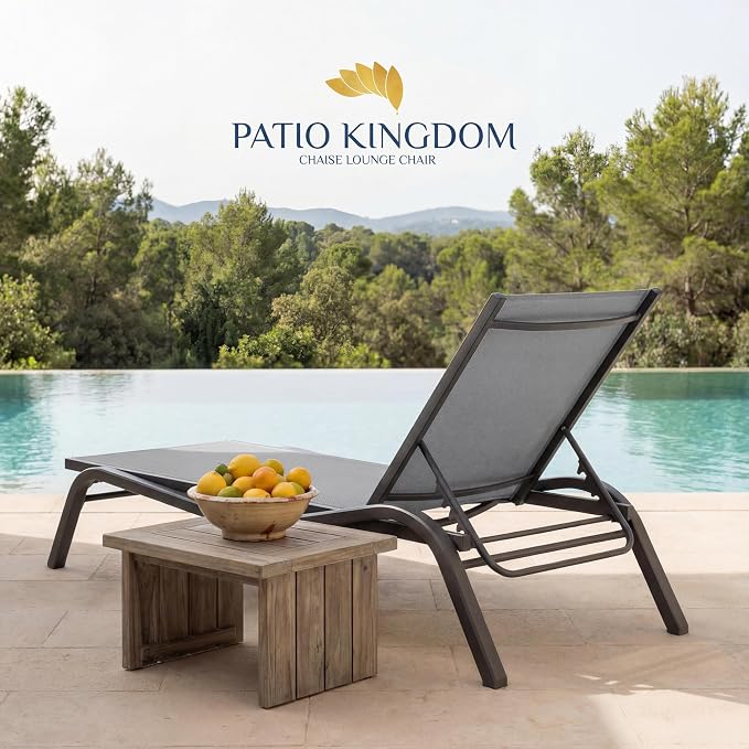 Adjustable Patio Chaise Lounge Chair, Outdoor Pool Lounger - Image 9