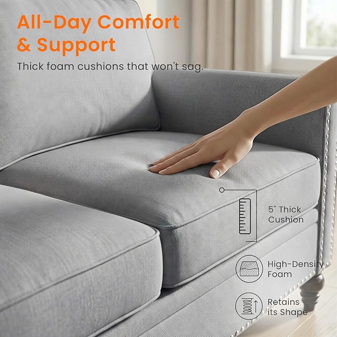 Living Room Sofa Sets 2 Piece, Modern 3 Seater Sofa and Loveseat Couch Sets - Image 5