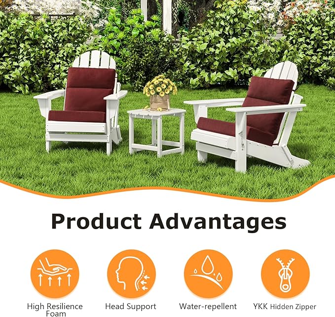 Unimatta Sunbrella Outdoor High Back Chair Cushion Seat Pads, 44 x 21 Inch - Image 3