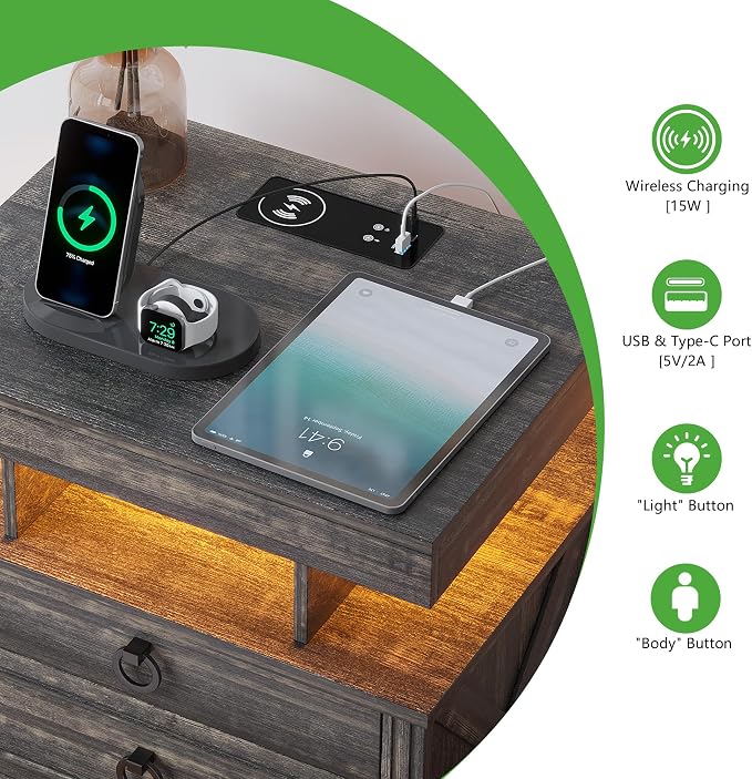 WOOVIVS Side Table with Gun Drawer - Image 4