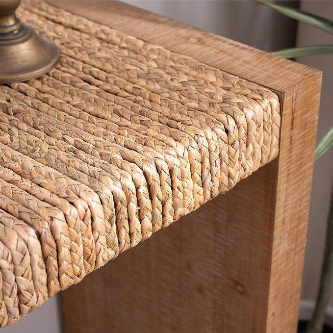 KEIKI 69" Seagrass Console Table, Handwoven Tabletop - Image 5