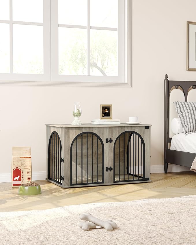 Hzuaneri 39.4" Wooden Dog Crate Furniture, Indoor Dog Kennel Dogs Cage - Image 8