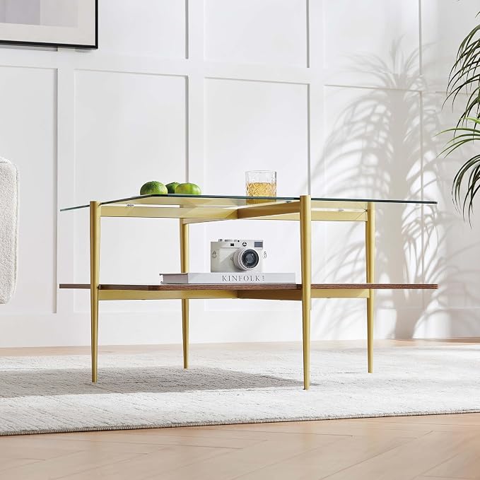 LumFurn X-Large Oval Glass Coffee Table, Mid-Century Modern Design, L47 x W24 x - Image 4