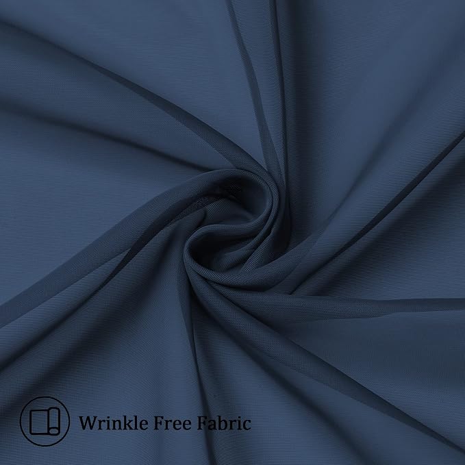 Aiyufeng 2 Piece Dark Blue Extra Long Sheer Curtains 120 Inch Length, Light - Image 8