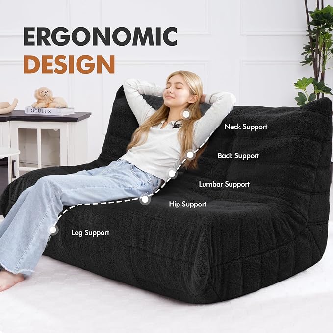 Bean Bag Loveseat Chair Big Sofa Beanbag Chair - Image 4