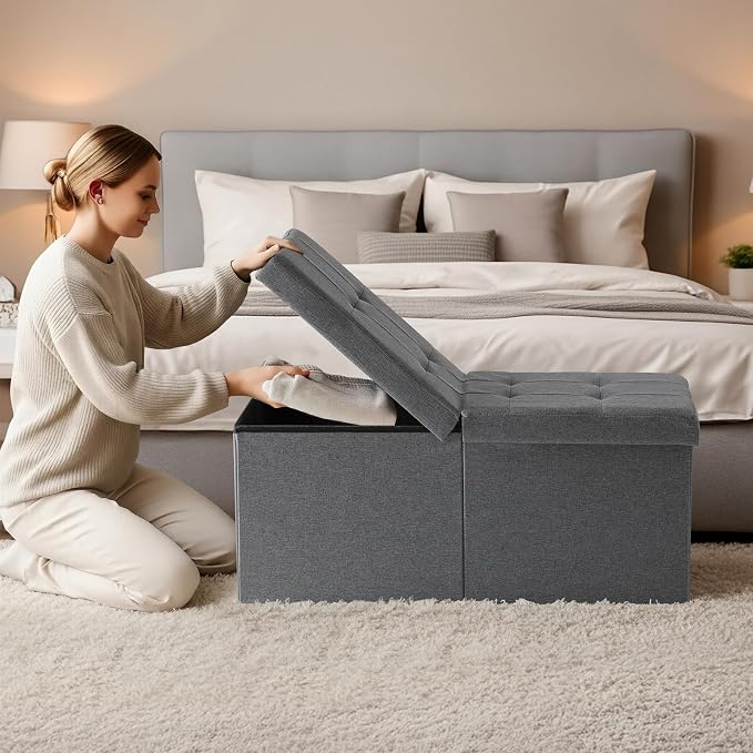 30.5-INCH Storage Ottoman Bench, Footrest - Image 2