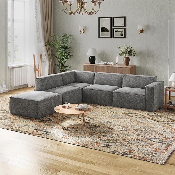 Novilla 109" Modular Sectional Sofa, No Assembly Cloud Sectional Couch by Novilla