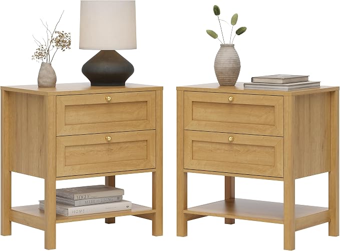 EYYTHUNG Farmhouse Nightstand Set of 2 by EYYTHUNG