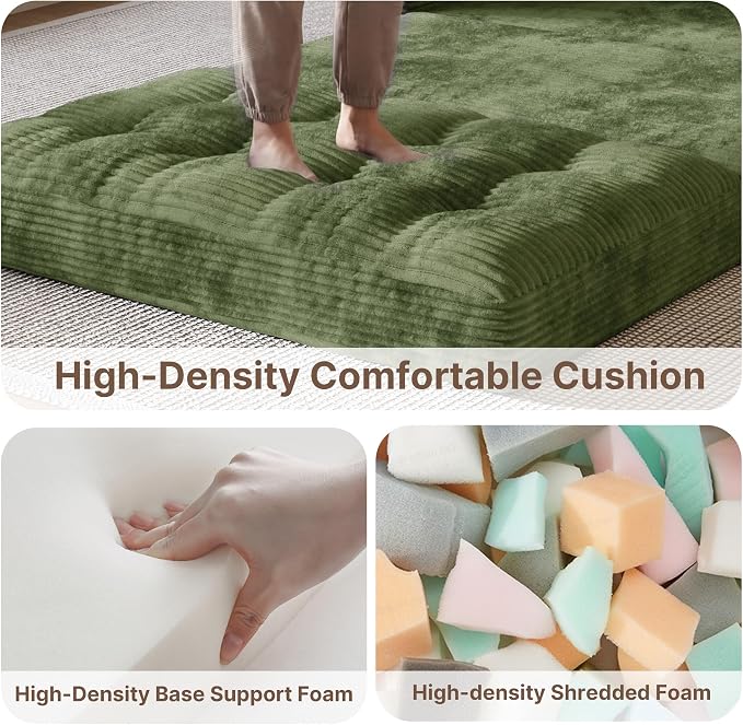 Gizoon Convertible Futon Sofa Bed, Aesthetic Portable Corduroy Sleeper Sofa - Image 5