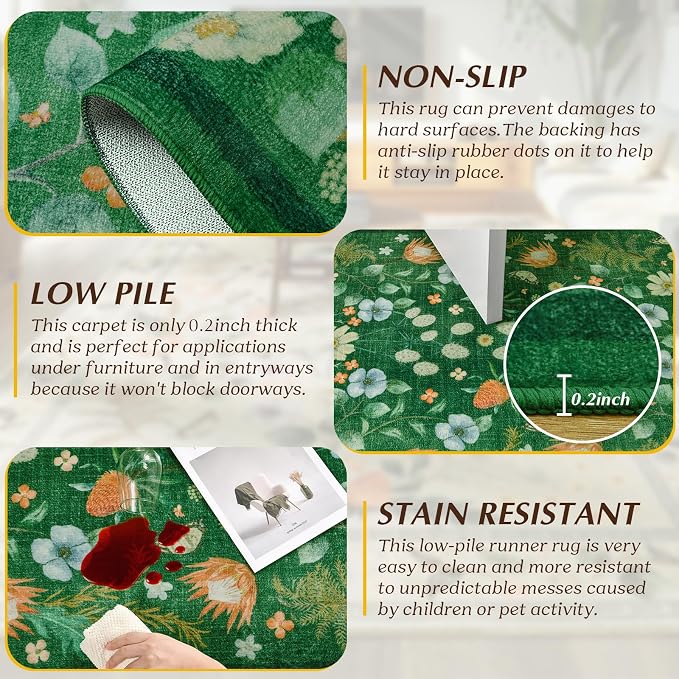 Area Rugs for Living Room, 6x9 Washable Vintage Rug for Bedroom, Non-Slip - Image 7