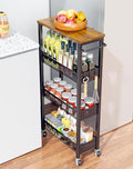 OKZEST Utility Slim Storage Cart, 4 Tier Small Rolling Kitchen Laundry Room Cart by OKZEST