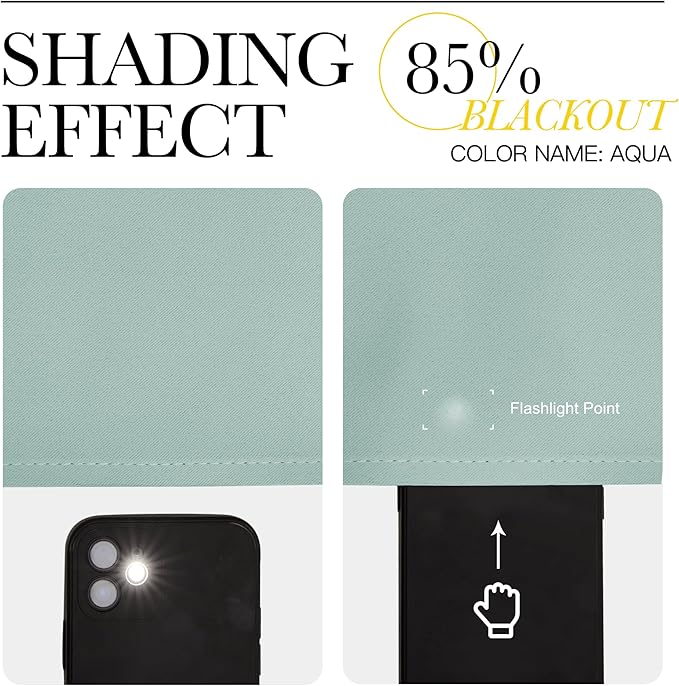 NICETOWN Aqua Blue Room Darkening Curtain Panels - Image 7