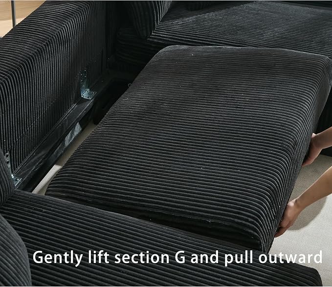 114" Sectional Couches with Pull Out Bed - Image 6