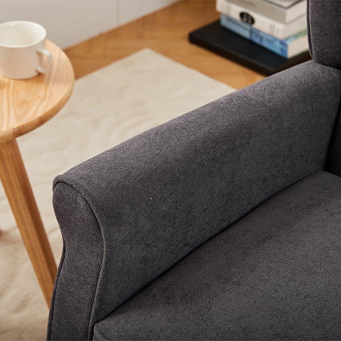 Upholster Accent Armchair & Side Table 2-Piece Set, Chenille Vintage Style - Image 6