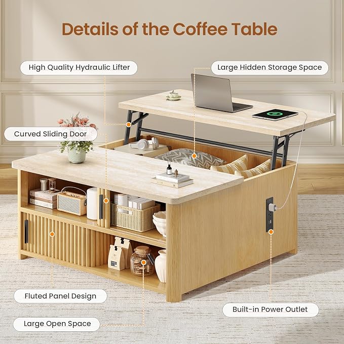 Itaar 31.5" Lift Top Coffee Table - Image 3